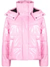 Msgm Quilted Puffer Jacket In 粉色