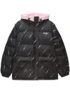 Msgm Printed Down Jacket In Black