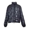 Msgm Quilted Zip-up Padded Jacket In Nero