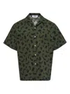 Msgm Rabbit-print Button-up Shirt In Gold