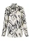 Msgm Rabbit-print Long-sleeve Shirt In Multi