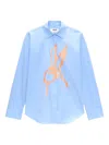 Msgm Rabbit-print Shirt In Blue
