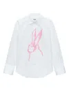 Msgm Rabbit-print Shirt In White