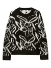 Msgm Rabbit-print Sweatshirt In Black