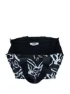 Msgm Rabbit-print Tote Bag In Black