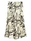 Msgm Rabbit-print Wrap Skirt In Neutral