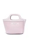 Msgm Raffia Tote Bag In Pink