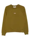 Msgm Raglan-sleeve Logo Sweatshirt In Green