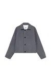 Msgm Raglan-sleeve Button-up Jacket In Gray
