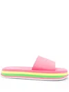 Msgm Rainbow-sole Open-toe Sandals In Pink