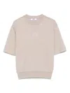 Msgm Raised-logo T-shirt In Neutrals