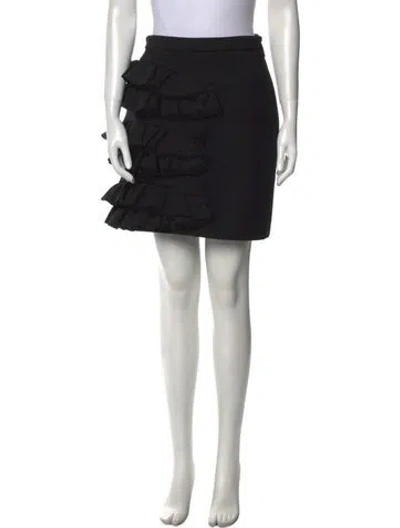 Pre-owned Msgm Raw-edge Trim Mini Skirt In Black
