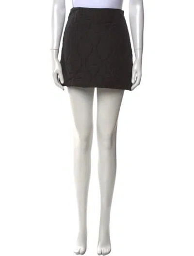 Pre-owned Msgm Raw-edge Trim Mini Skirt In Black