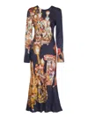 Msgm X Jan De Vliegher Woman Maxi Dress Midnight Blue Size 6 Viscose In Black