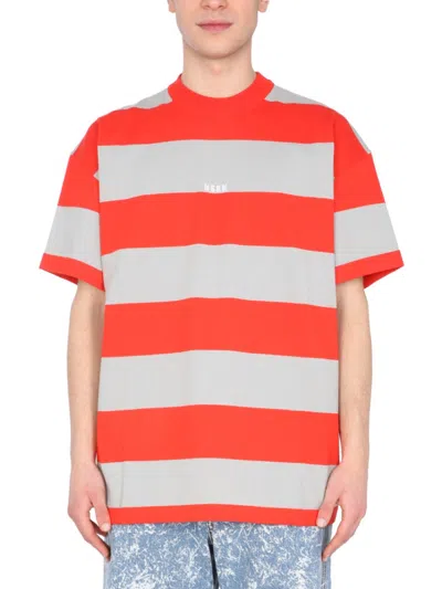 MSGM RED CREW NECK T-SHIRT