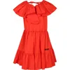 MSGM RED DRESS FOR GIRL WITH LOGO