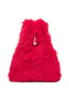 Msgm Fluffy Small Satchel Bag In Red