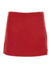 Msgm Red Miniskirt With Side Concealed Zip Closure In Wool Blend Woman In Red
