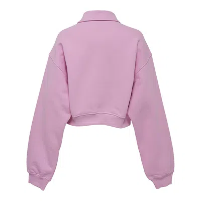 Msgm Red Rabbit Half Zip Collar Sweatshirt