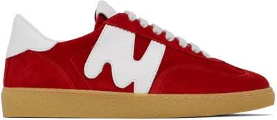 Msgm Red Retro Sneakers In 18 Red