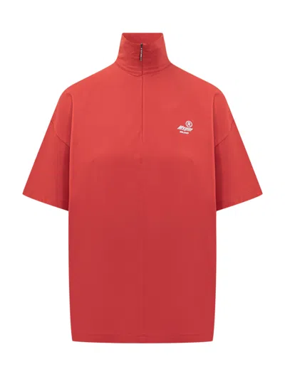 MSGM WOMEN RED SOLID MOCK COLLAR T-SHIRT, XS LUXURY T-SHIRTS FOR WOMEN DARVEYS