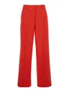 Msgm Red Tailored Pants With Belt Loops In Viscose Blend Woman In Red