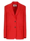 Msgm Single Breast Viscose Blend Blazer In Red