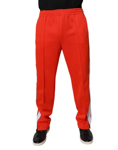 Pre-owned Msgm Red White Mid Waist Men Jogger Sweatmen's Men's Pants ()