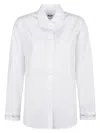 Msgm Button-down Regular Cut Shirt With Minimalist Design In White