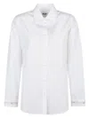 Msgm Button-down Regular Cut Shirt With Minimalist Design In White
