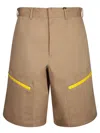 Msgm Relaxed Fit Bermuda Shorts With Zippered Pockets In Brown