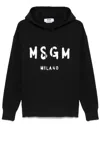 Msgm Logo Print Cotton Hoodie
