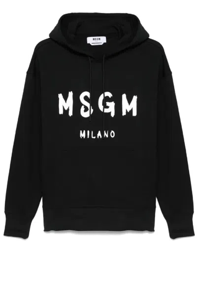 MSGM MSGM RELAXED FIT BLACK HOODIE