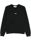 Msgm Relaxed Fit Black Sweatshirt With Logo Print In Black