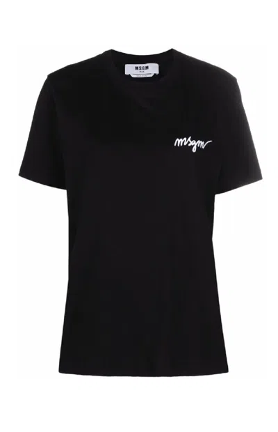 MSGM RELAXED FIT BLACK T-SHIRT