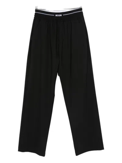 MSGM RELAXED FIT BLACK TROUSERS