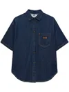 Msgm Navy Blue Cotton Shirt