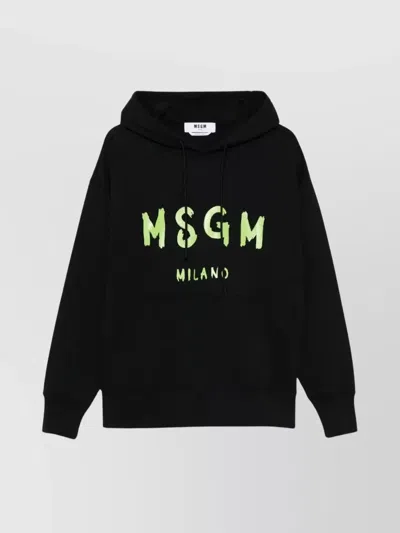 MSGM RELAXED FIT COTTON HOODIE LOGO