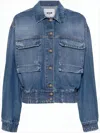 Msgm Relaxed Fit Cropped Denim Jacket In Blue