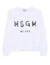 Msgm Relaxed-fit Graphic Print Sweatshirt In White