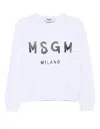 Msgm Relaxed-fit Graphic Print Sweatshirt In White