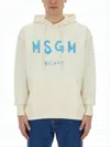 Msgm Relaxed-fit Hoodie With Bold Graphic Print In Neutral
