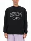 Msgm Relaxed Fit Long-sleeve T-shirt With Bold Graphic Print In Black