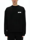Msgm Relaxed-fit Long Sleeve T-shirt With Graphic Print In Black