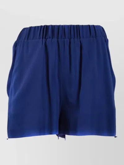 Msgm Relaxed Fit Shorts Side Stripe Detail In Blue