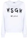 Msgm Relaxed-fit Sweatshirt With Bold Graphic Print In White