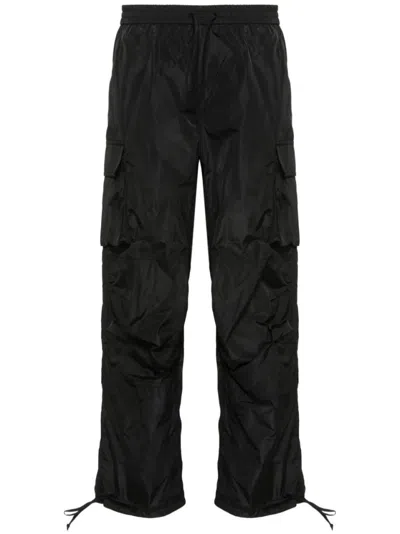 Msgm Relaxed-fit Trousers With Drawstring Waist In Black