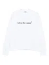 Msgm Relaxed Fit White Crewneck Sweater In White