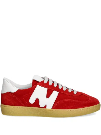 Msgm Retro Trainer Suede Sneakers In Red