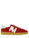 Msgm Retro Low-top Suede Sneaker With Contrast Sole In Red